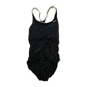 Nike Women's One Piece Swimsuit Black White Racerback Competitive Swim Size S